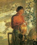 Anna Ancher to smapiger far undervisning i syning Spain oil painting artist